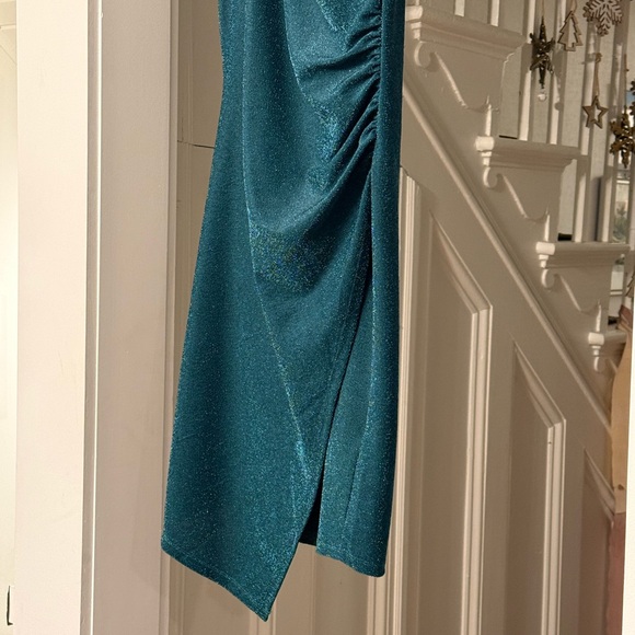 APRICOT Teal Asymmetrical Dress - Picture 3 of 8
